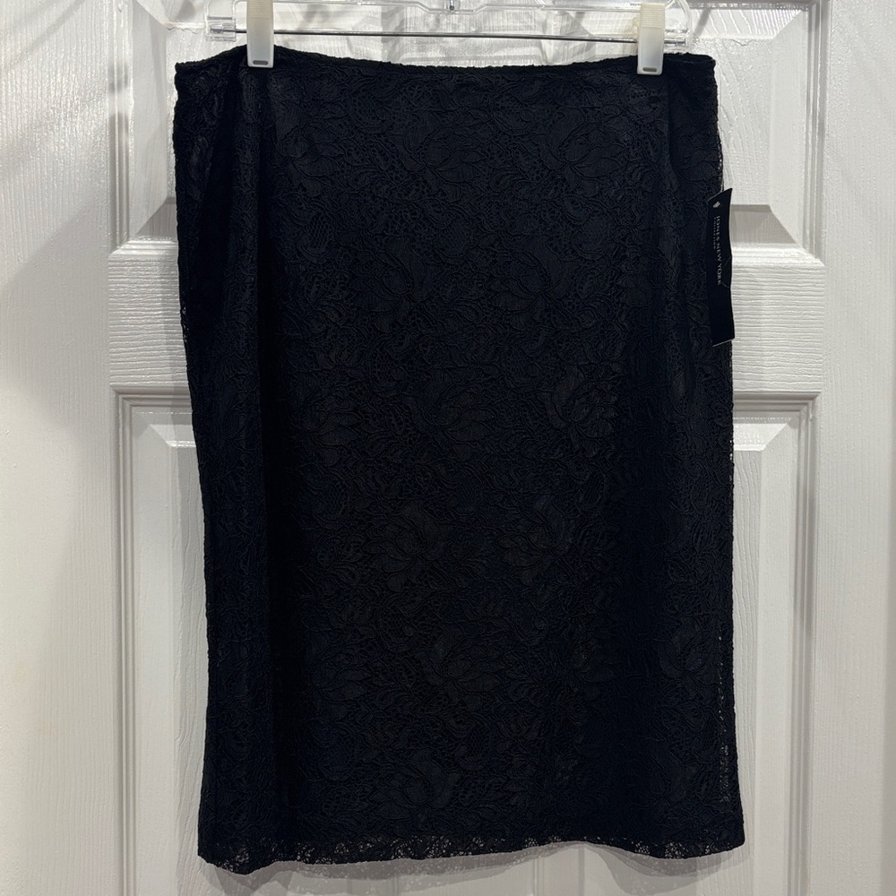 Jones New York Black Lace Pencil Skirt